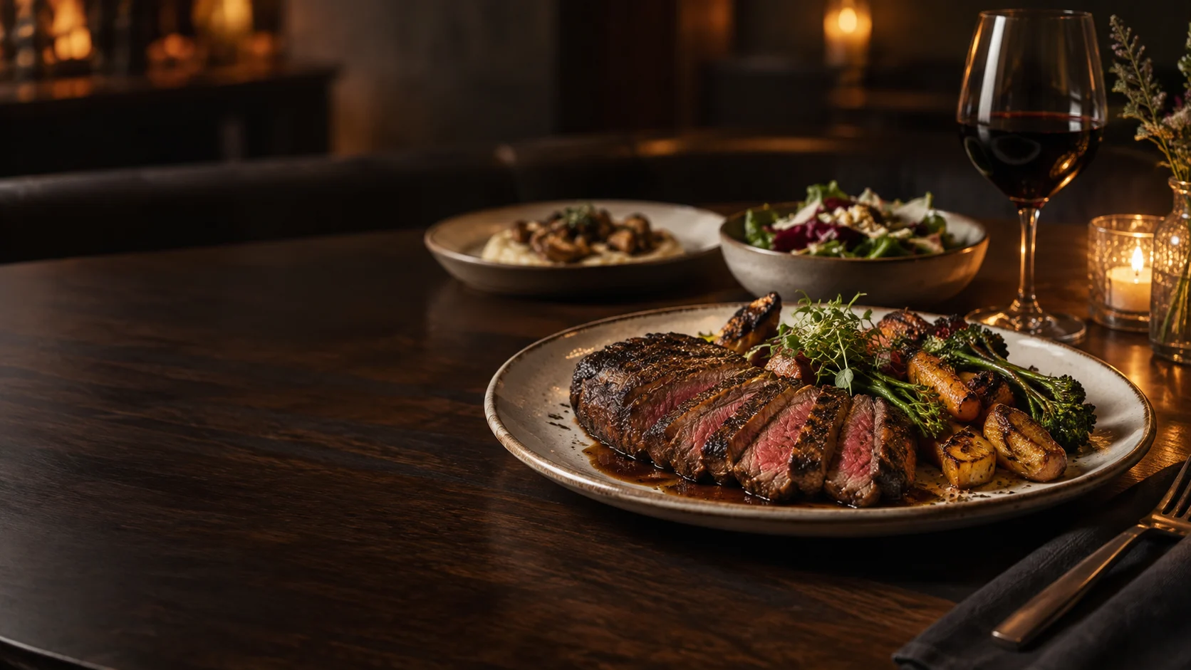 A plated restaurant meal shown as part of the Castle Labs restaurant website demo